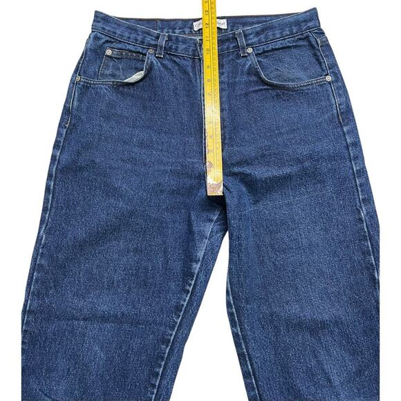 Vintage 90s Calvin Klein Sport Women's Blue Mom Jeans - Dark Washed Hi Rise - 14 - Picture 8 of 11